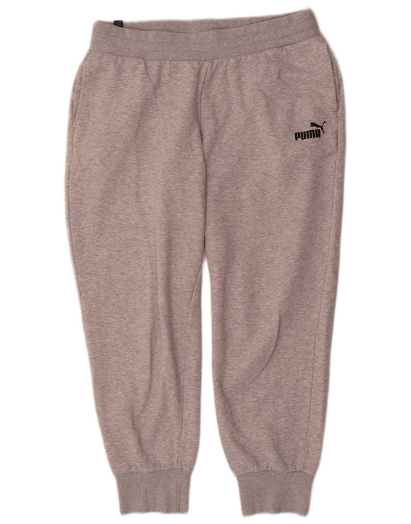 Puma Damen-Trainingshose, Jogginghose, Größe 40, Größe L, grau gefleckte Baumwolle