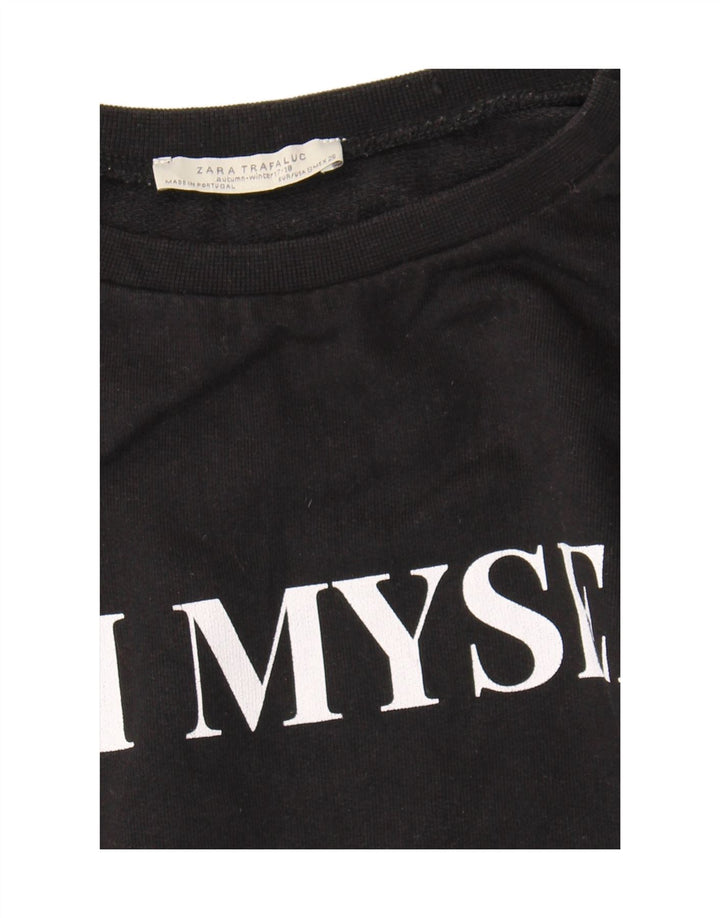 ZARA Boys Graphic T-Shirt Top 15-16 Years Small Black Vintage Zara and Second-Hand Zara from Messina Hembry 