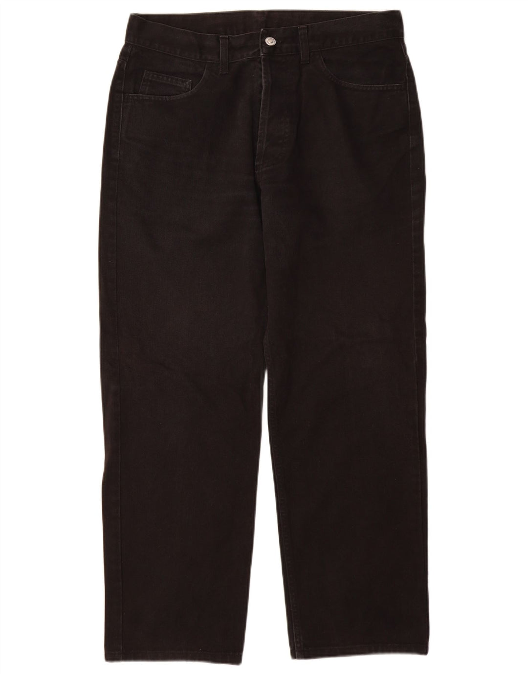 BENETTON Herren Straight Jeans W34 L29 Schwarze Baumwolle