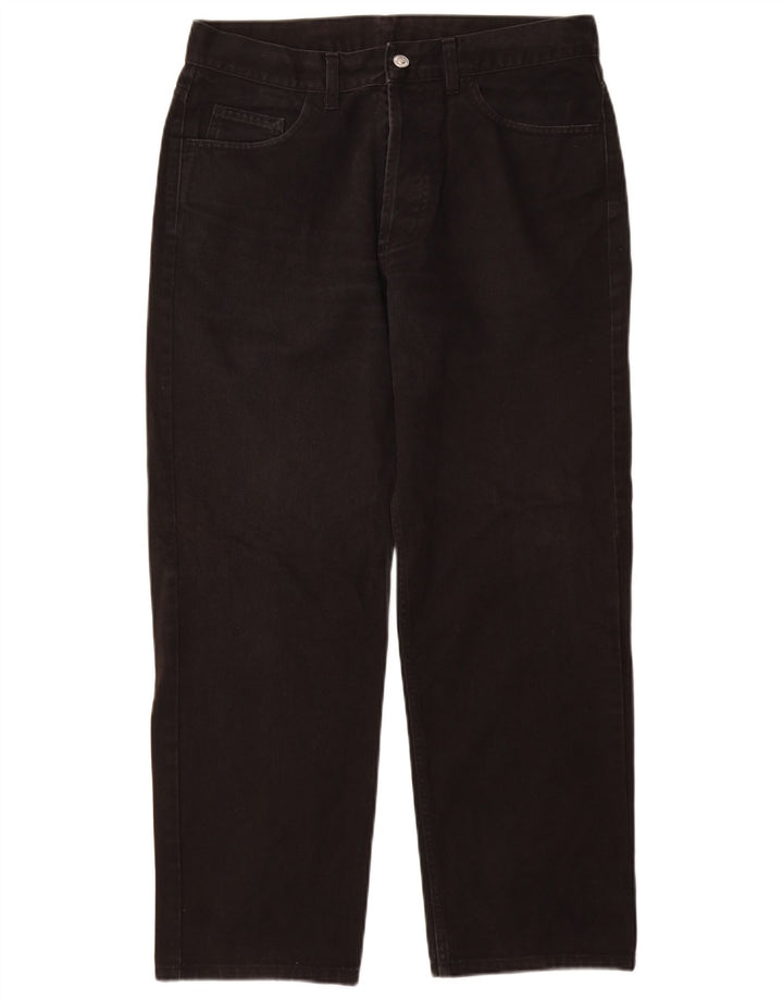 BENETTON Herren Straight Jeans W34 L29 Schwarze Baumwolle