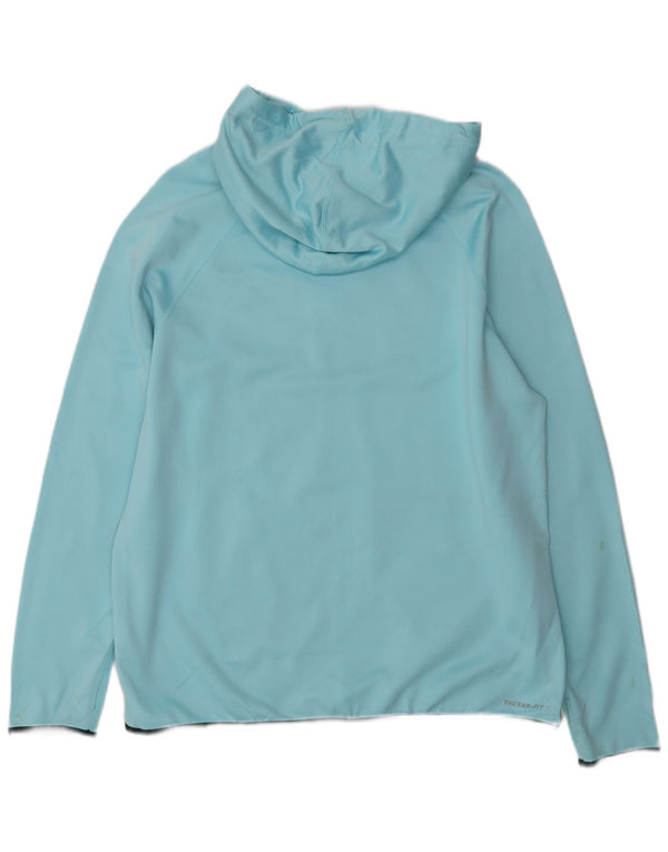 Nike Damen Therma-Fit Graphic Hoodie Pullover UK 16 Large Blau Polyester