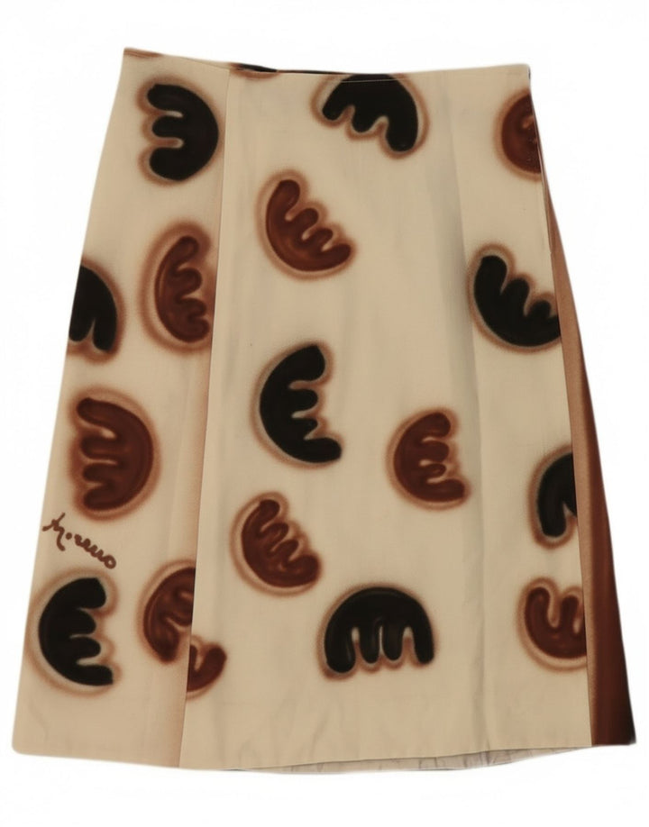 Vintage Damen A-Linienrock W30 Mittelweiß Farbblock