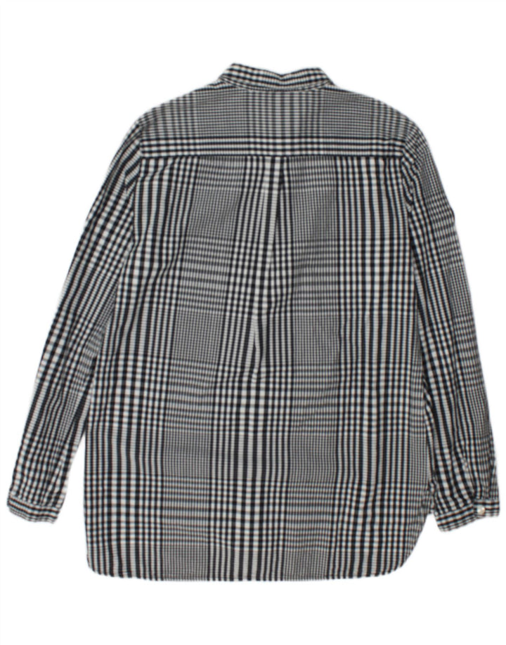 Superdry Damen Longline Graphic Shirt UK 12 Mittelschwarz karierte Baumwolle