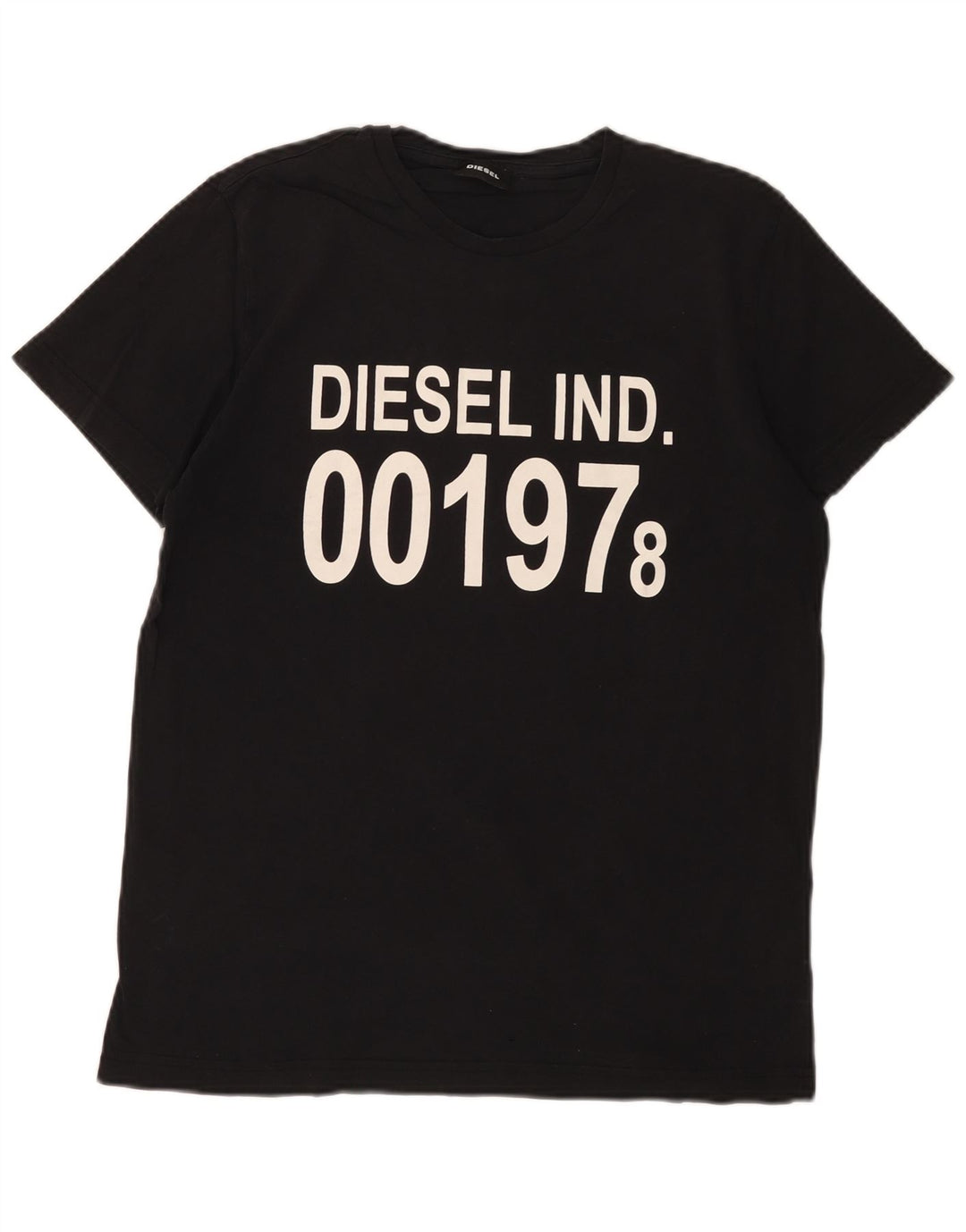 DIESEL Herren Grafik-T-Shirt-Oberteil aus mittelschwarzer Baumwolle