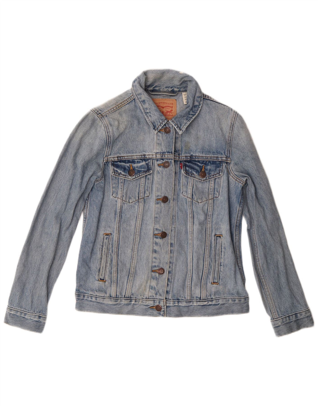 LEVI'S Damen Jeansjacke UK 10 Small Blaue Baumwolle