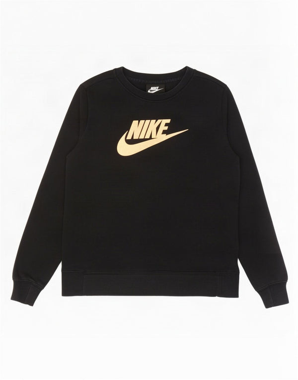 Nike Mädchen-Sweatshirt mit Grafik, 13–14 Jahre, XL, schwarze Baumwolle