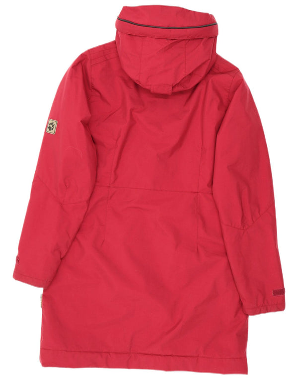 Jack Wolfskin Damen-Windbreaker-Mantel mit Kapuze, UK 10, Größe S, rot, Polyester