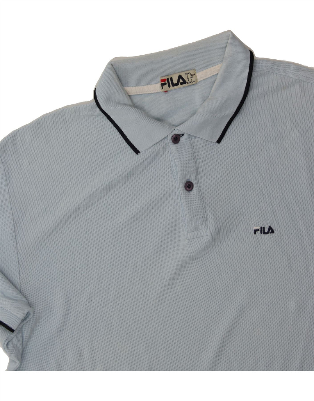 FILA Mens Polo Shirt Large Blue Cotton Vintage Fila and Second-Hand Fila from Messina Hembry 