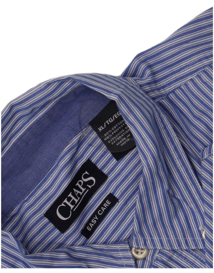 Chaps Herren-Hemd, pflegeleicht, XL, blau gestreift, Baumwolle