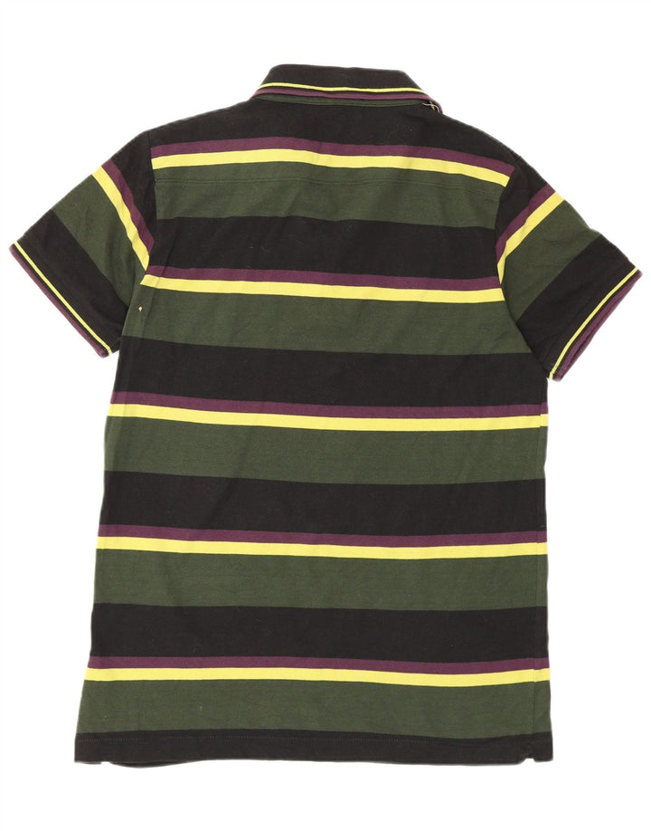 French Connection Herren-Poloshirt mit normaler Passform, mittelgrün, gestreift, Baumwolle