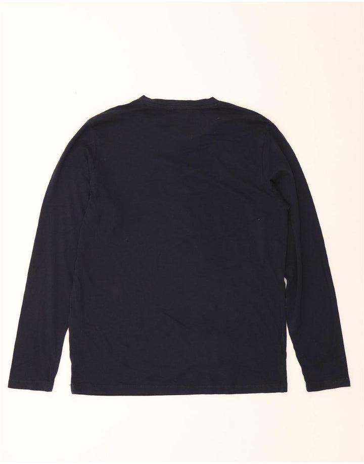JACK & JONES Mens Top Long Sleeve Medium Navy Blue Cotton Vintage Jack & Jones and Second-Hand Jack & Jones from Messina Hembry 