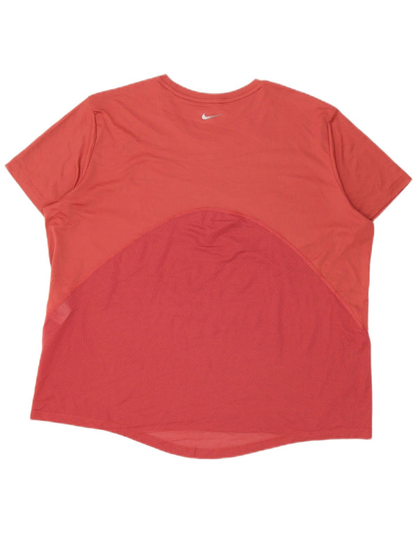 Nike Damen Dri Fit T-Shirt Top UK 18 XL Rosa Polyester