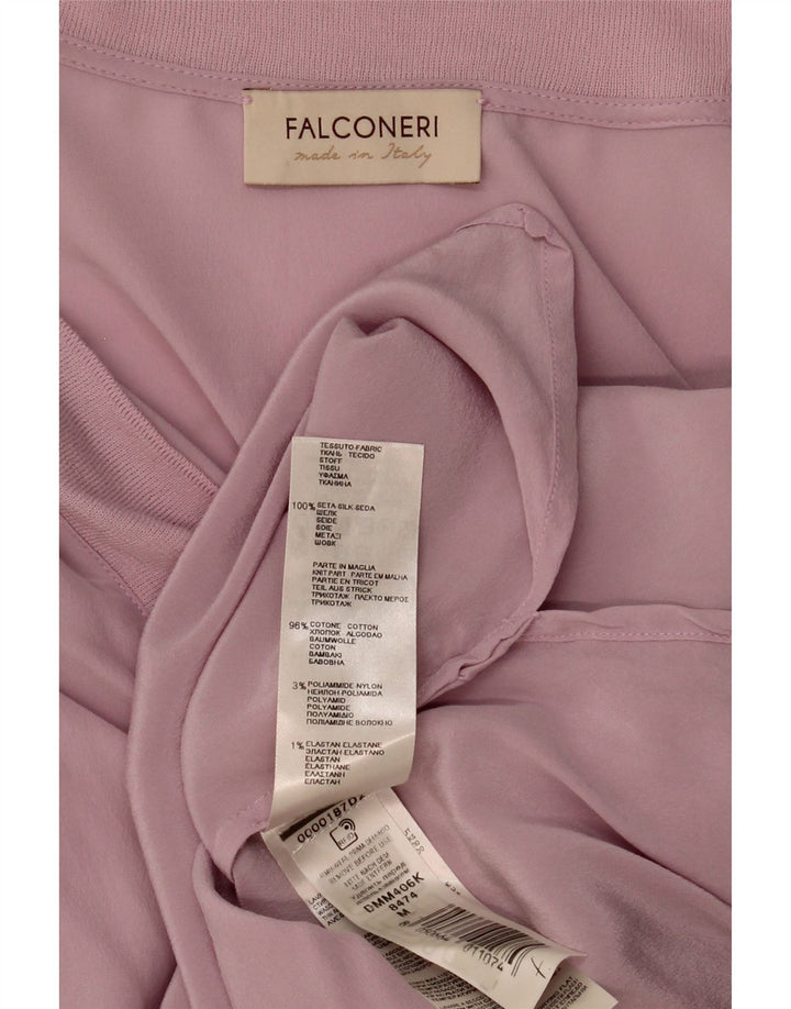 FALCONERI Damen Blusentop UK 14 Mittelrosa Seide