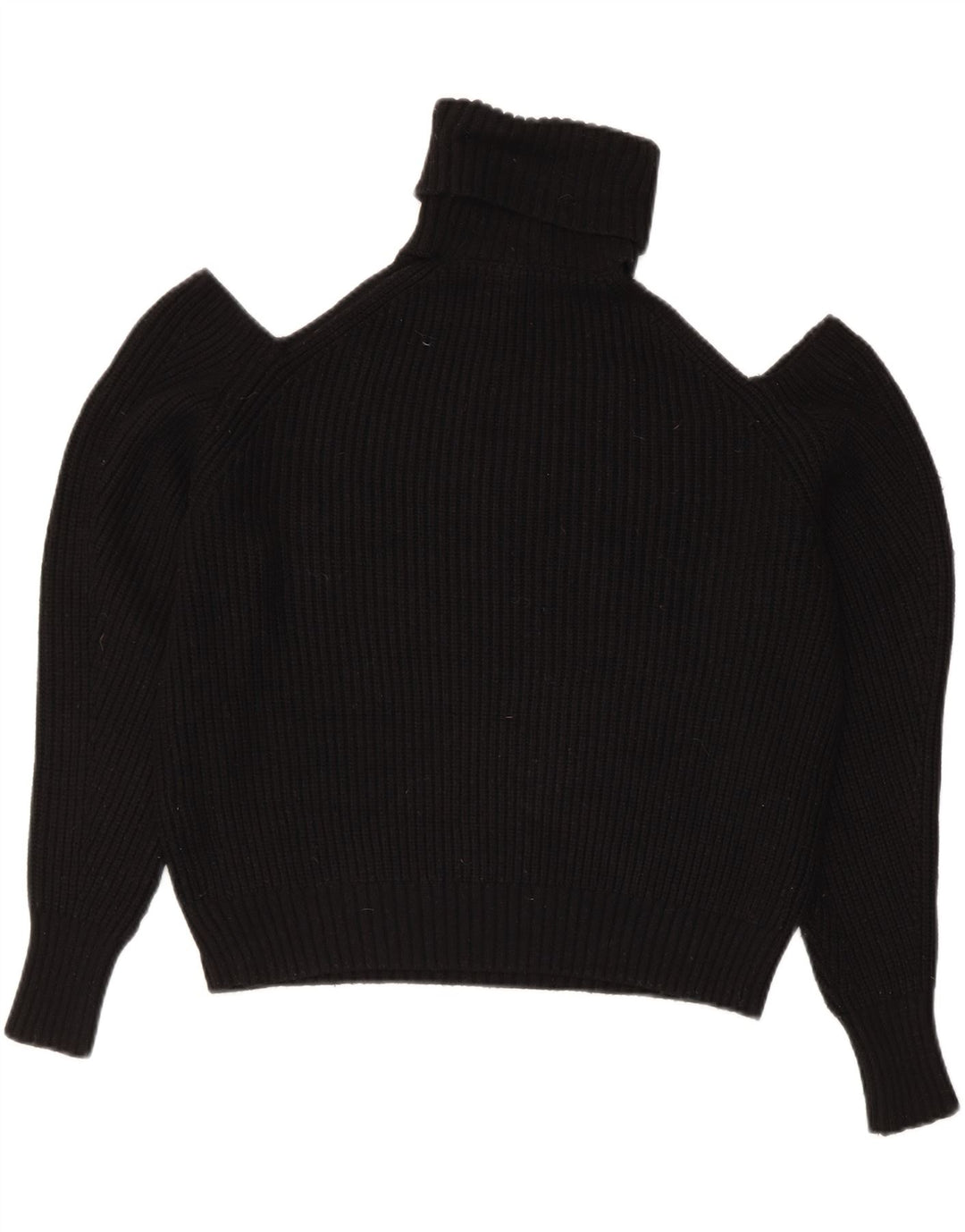 Zara Damen Crop Oversized Rollkragenpullover Pullover UK 10 Small Schwarz