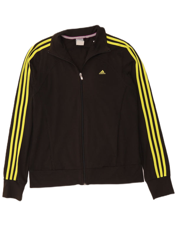 Adidas Damen Trainingsanzug Top Jacke UK 12/14 Medium Schwarz Polyester