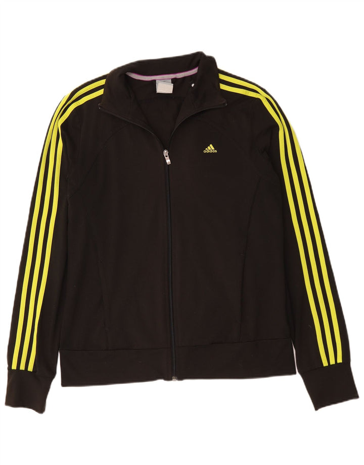 Adidas Damen Trainingsanzug Top Jacke UK 12/14 Medium Schwarz Polyester