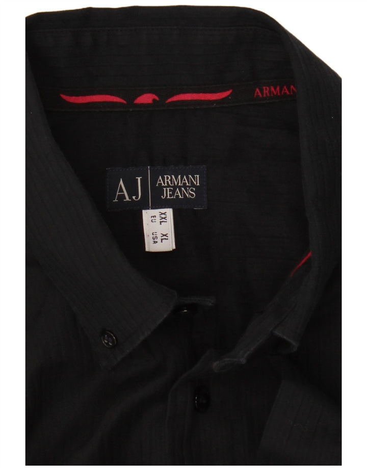 ARMANI JEANS Herrenhemd 2XL Schwarz