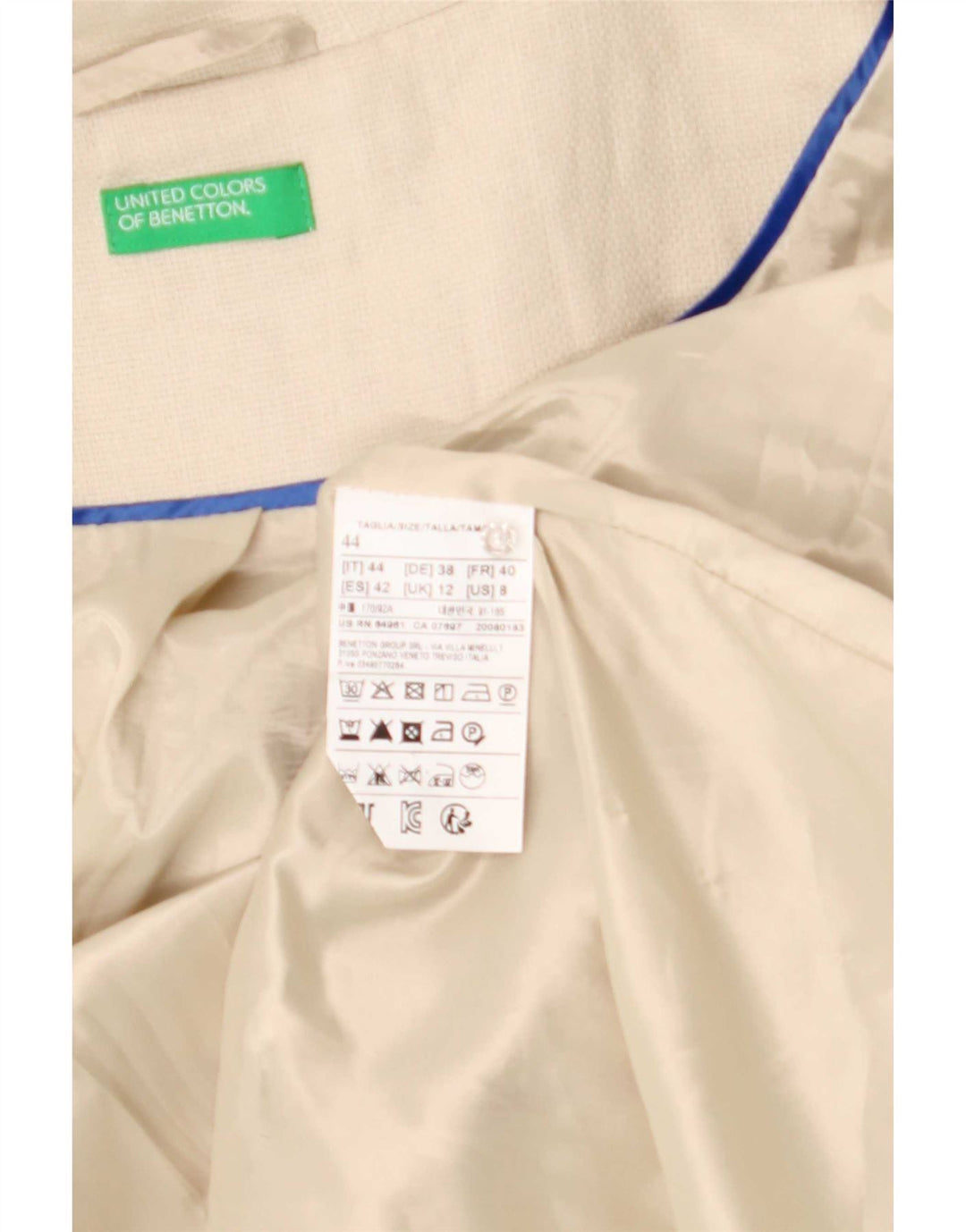 Benetton Damenmantel UK 12 Mittelbeige Leinen