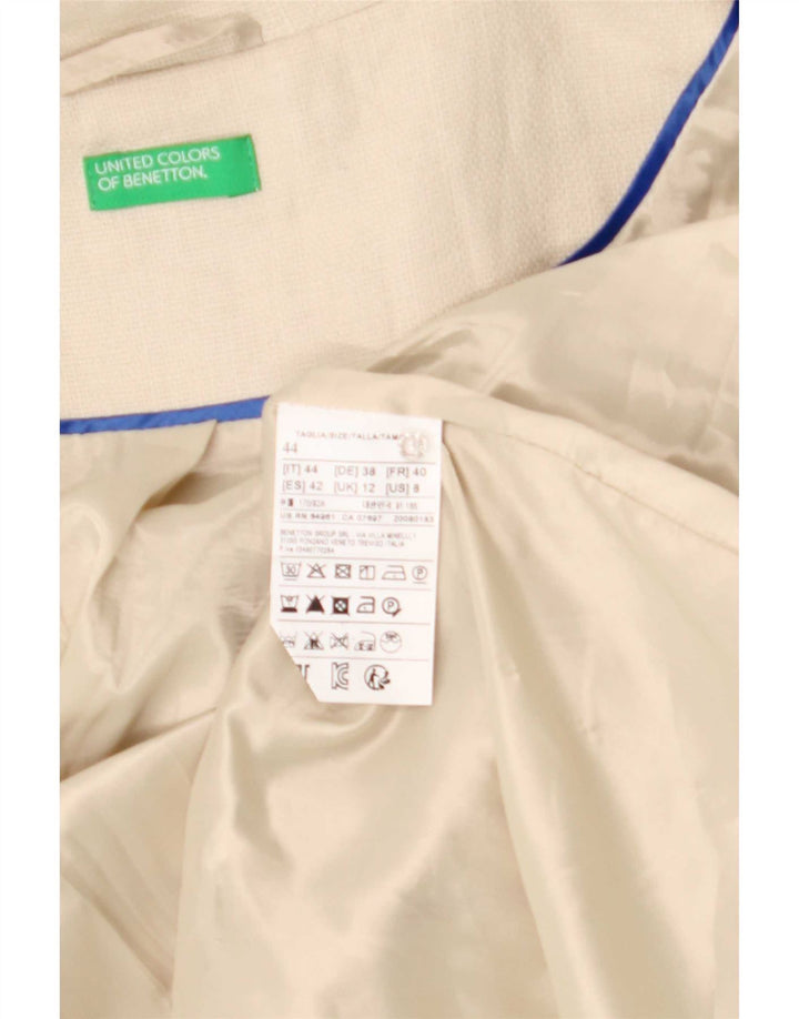 Benetton Damenmantel UK 12 Mittelbeige Leinen