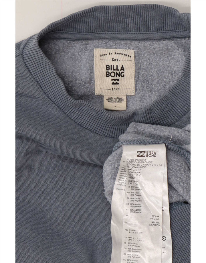 Billabong Damen Sweatshirt Pullover US 6 Mittelblaue Baumwolle