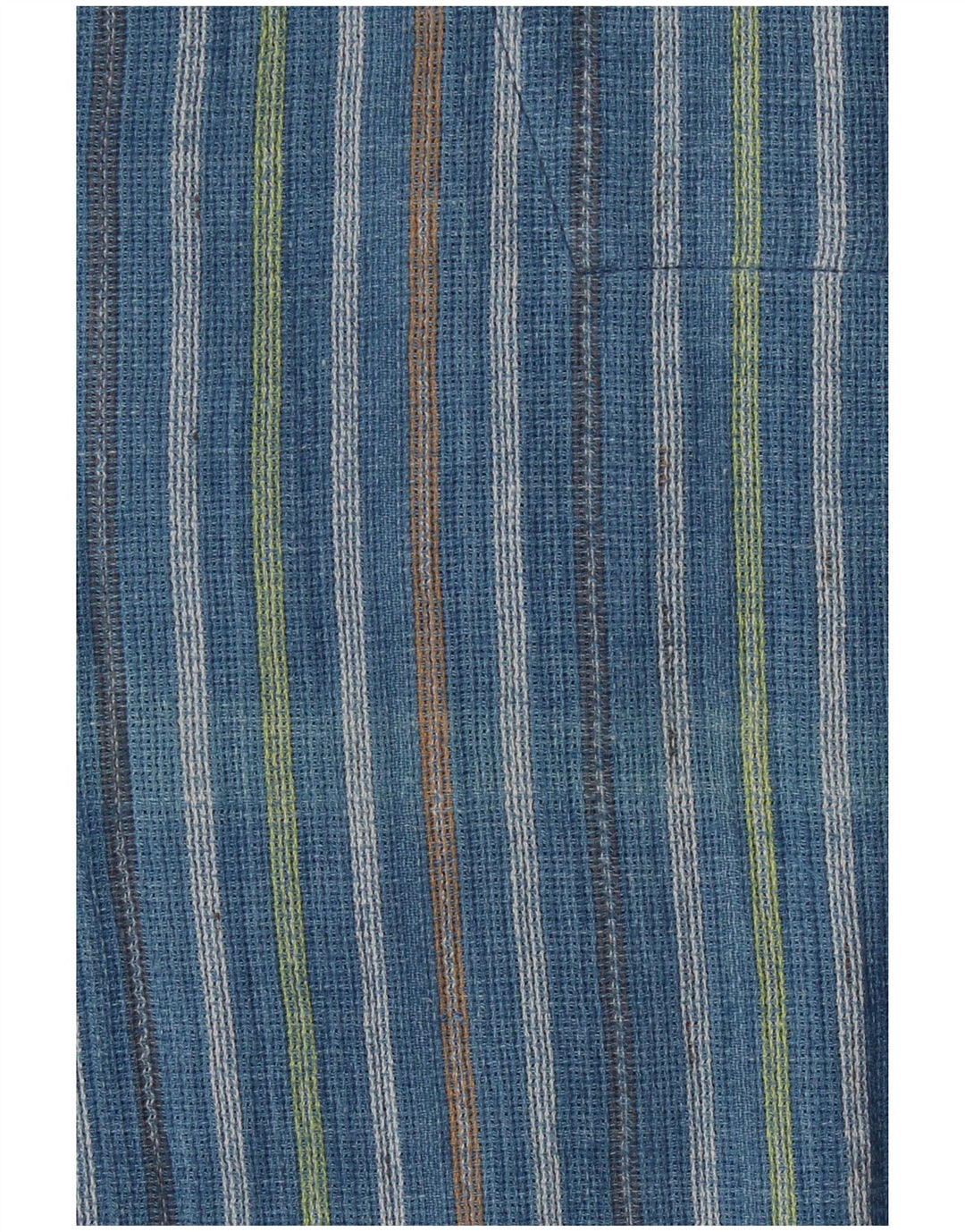 VINTAGE Herren Loose Fit Kurzarm-Pulloverhemd Mittelblau gestreift