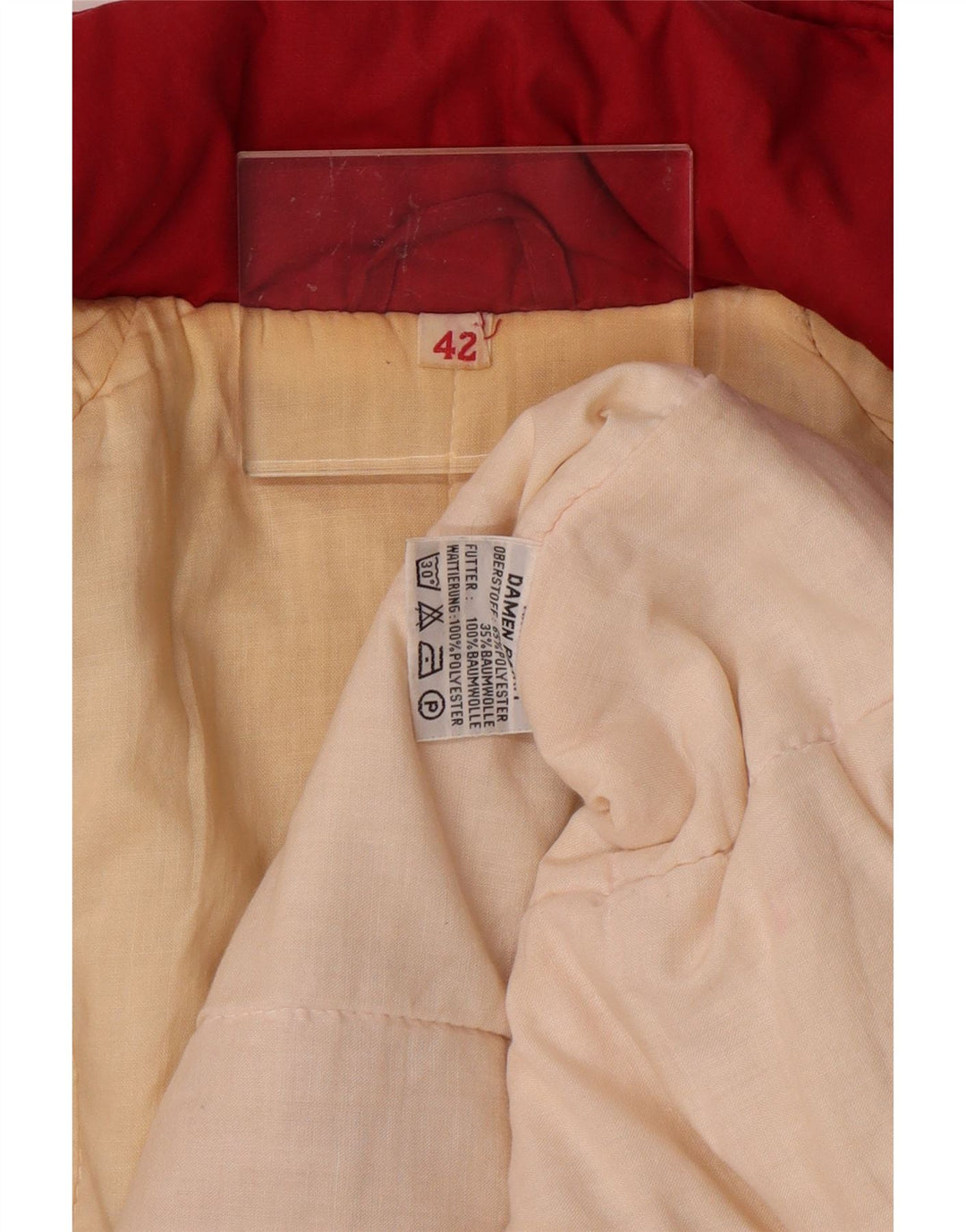 VINTAGE Womens Oversized Military Windbreaker Coat EU 42 Large Red Vintage Vintage and Second-Hand Vintage from Messina Hembry 