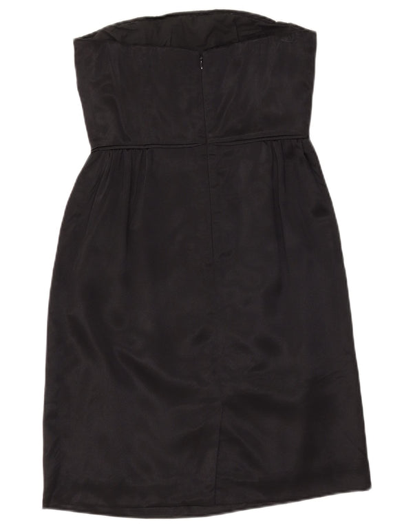 J. CREW Damen Mini-trägerloses Kleid US 2 XS Schwarze Seide