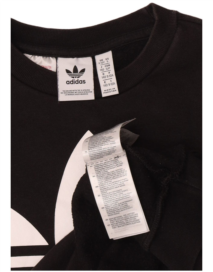 Adidas Jungen Grafik-Sweatshirt-Pullover 9–10 Jahre, schwarze Baumwolle