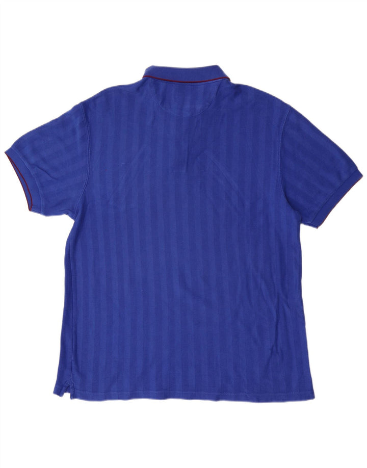 Chaps Herren-Poloshirt, groß, blau gestreift, Baumwolle