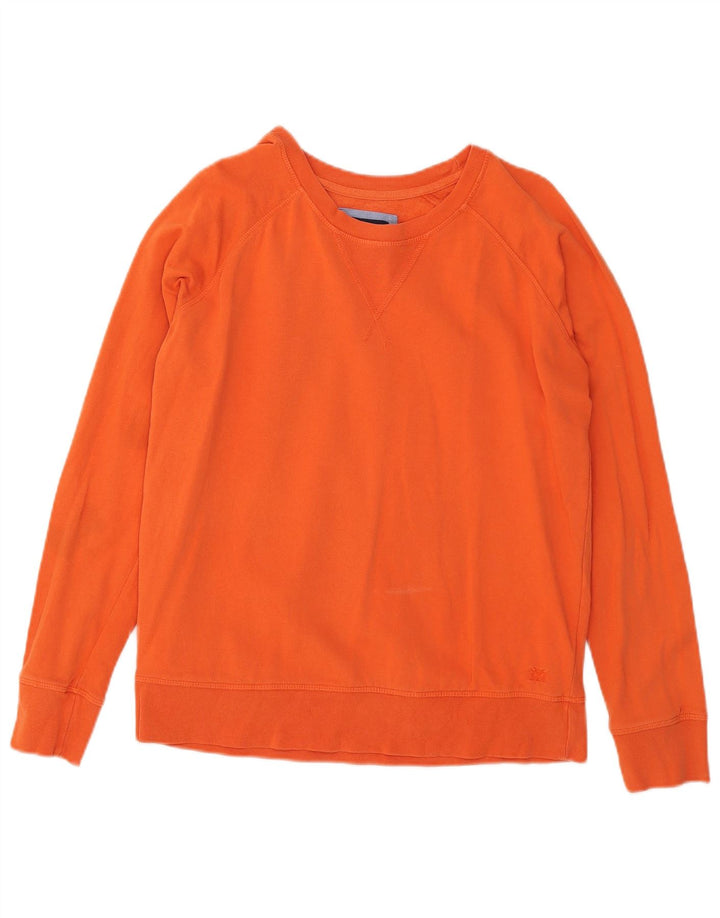 Crew Clothing Damen-Sweatshirt-Pullover UK 12 Mittelorange Baumwolle
