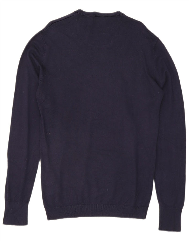 Zara Herren-Pullover mit Rundhalsausschnitt, mittlere marineblaue Viskose