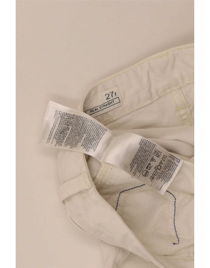 Gap Damen Straight Jeans W27 L28 Weiße Baumwolle