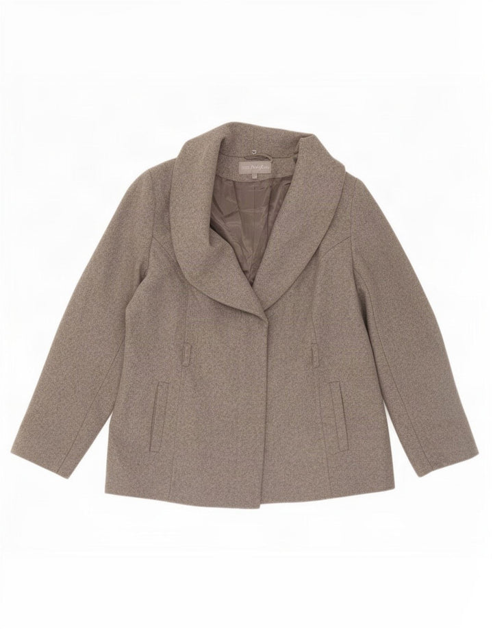 Marks & Spencer Damen Portfolio Bomberjacke UK 18 XL Graue Schurwolle