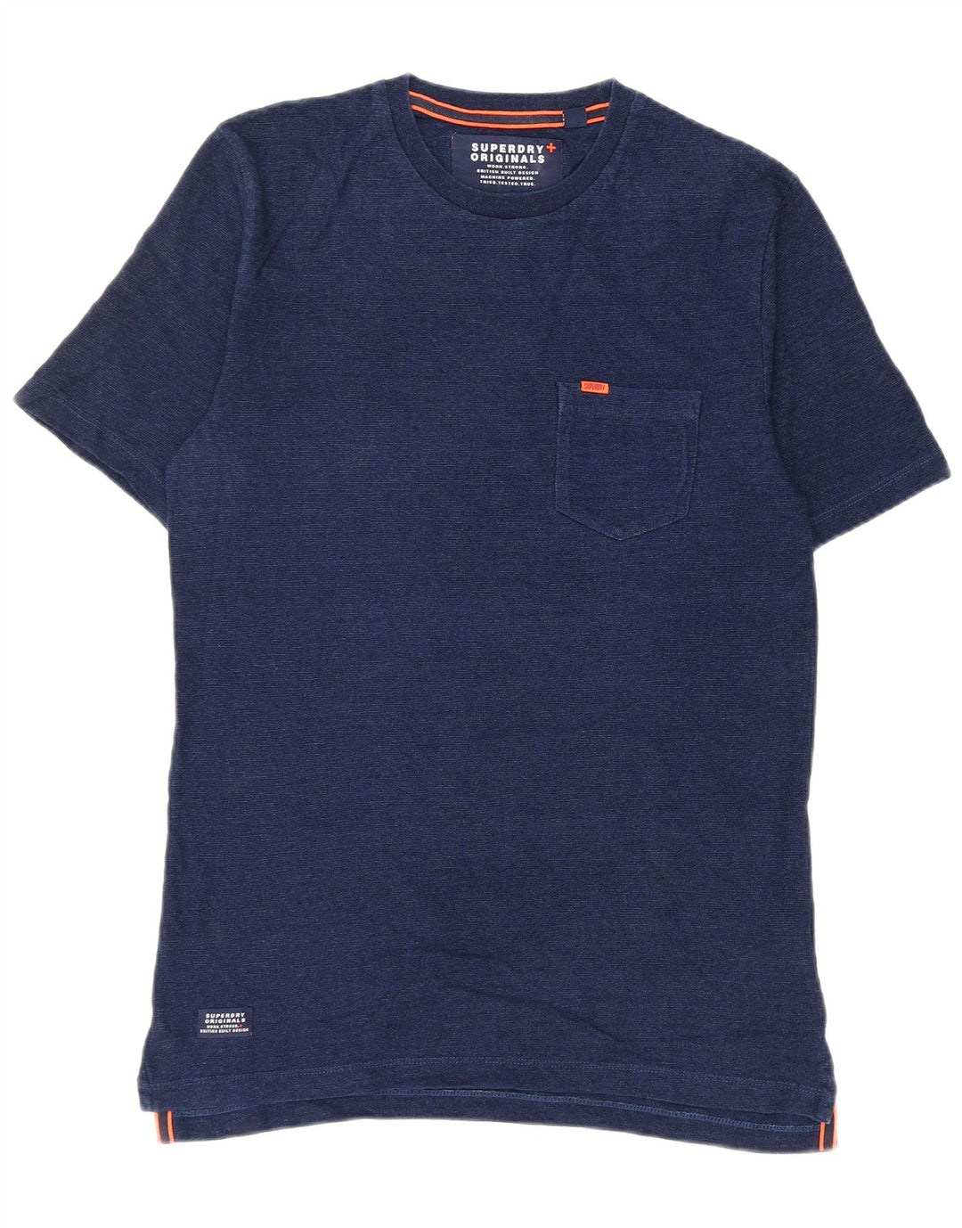 Superdry Herren T-Shirt Top Small Marineblau Baumwolle