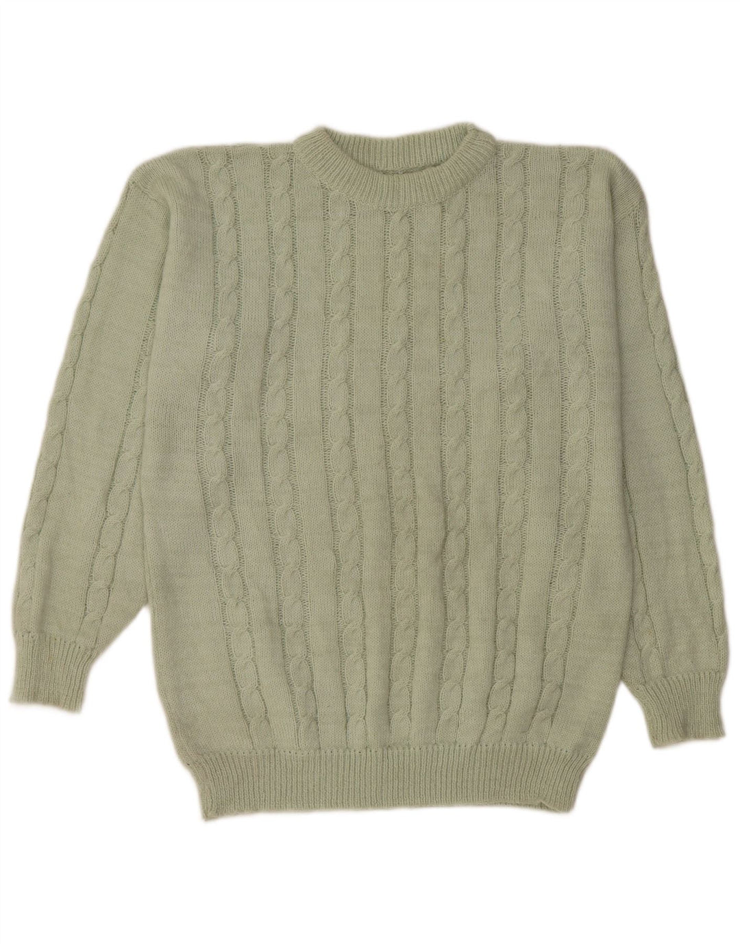 Vintage Herren Pullover mit Rundhalsausschnitt Mittelgrün