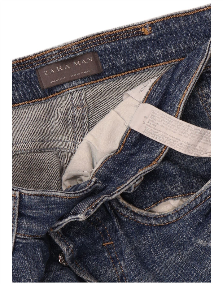 ZARA Herren Distressed Slim Jeans EU 40 Mittel W31 L30 Blaue Baumwolle