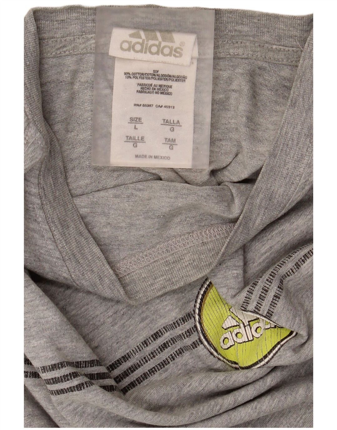 Adidas Herren Graphic Top Langarm Große graue Baumwolle