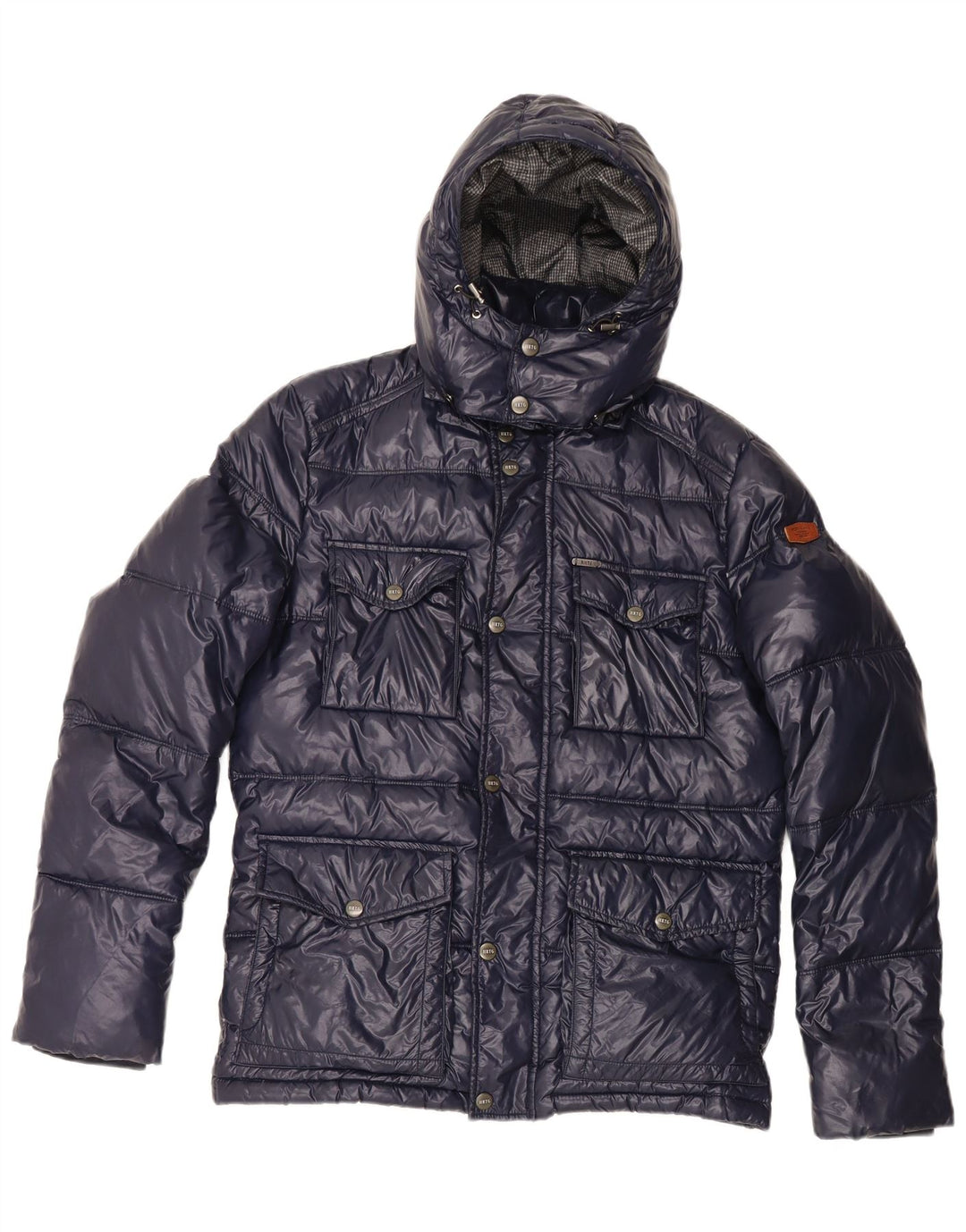PEPE Jeans Herren Heritage Wattierte Jacke mit Kapuze, UK 38, Mittelmarineblau