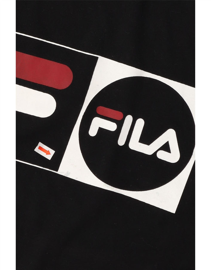 FILA Mens Graphic T-Shirt Top Large Black Cotton