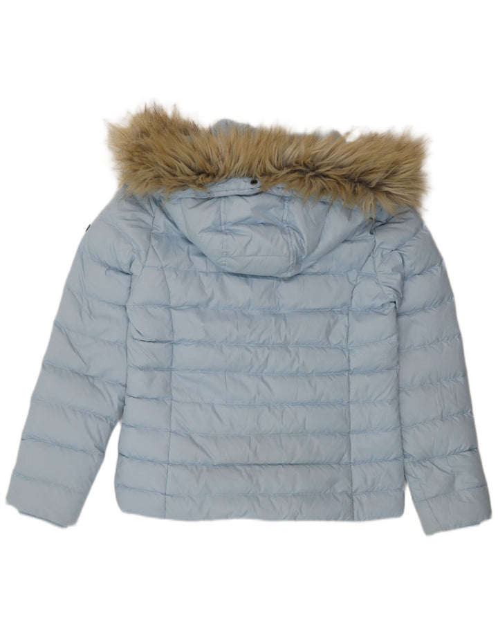 Tommy Hilfiger Wattierte Damenjacke mit Kapuze, UK 14, Mittelblau, Polyester