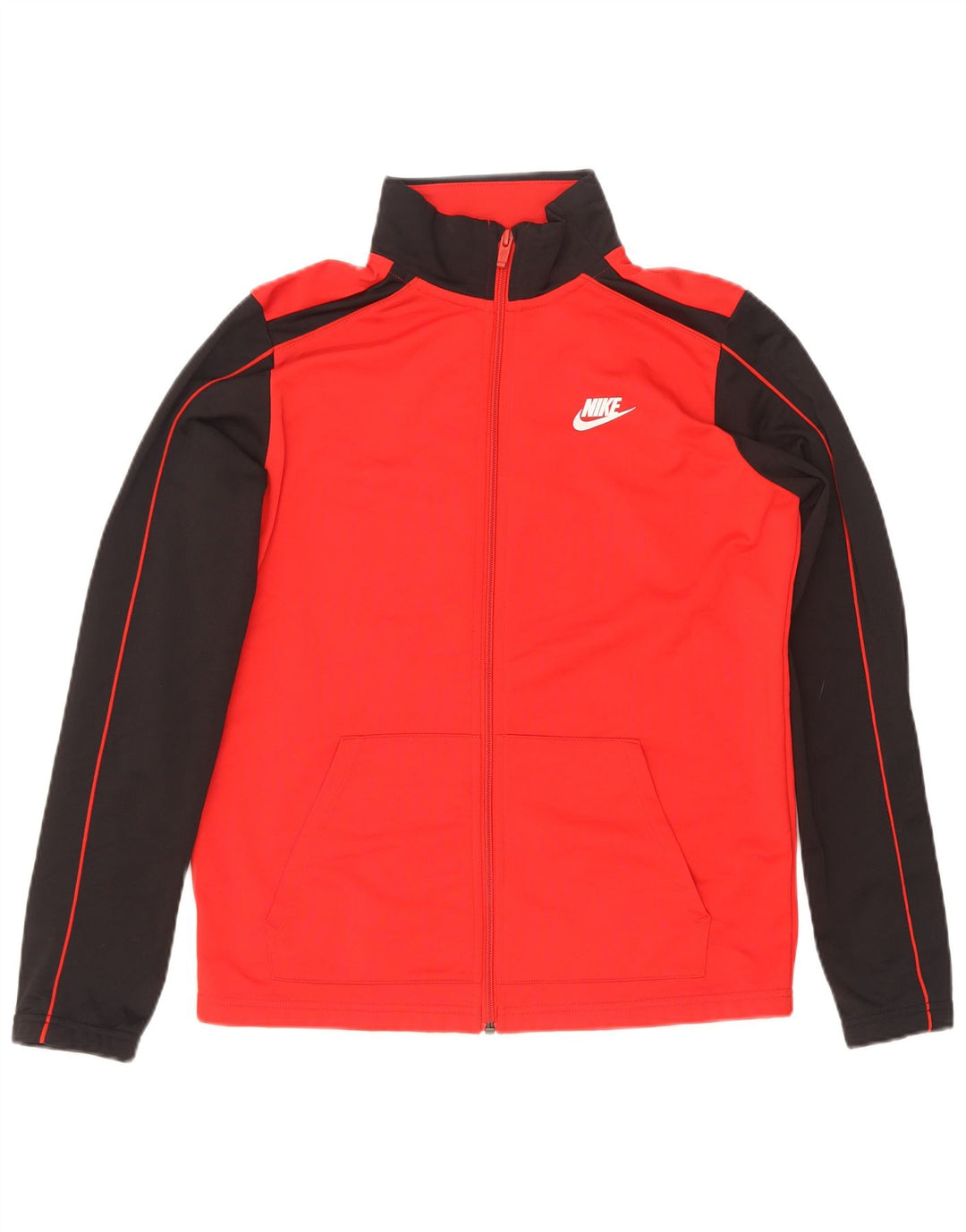 Nike Jungen-Trainingsanzug-Top-Jacke, 13–14 Jahre, XL, rotes Farbblock-Polyester