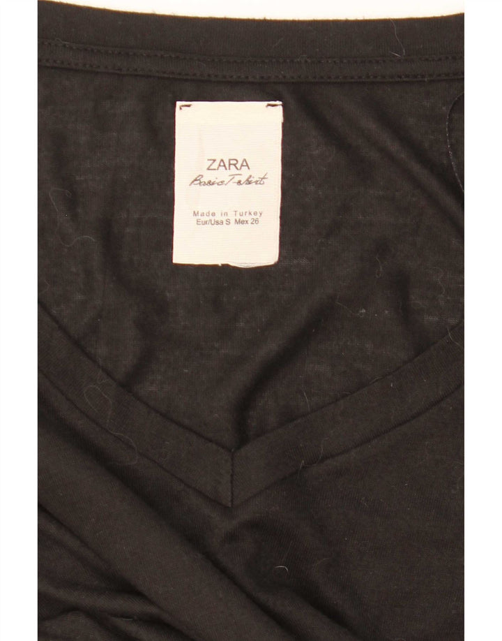 Zara Damen Übergroßes Tunika-Oberteil UK 10 Small Schwarz