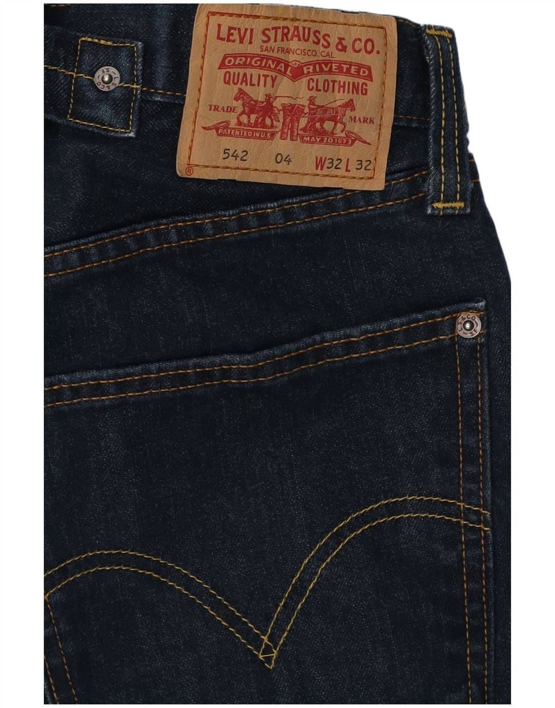 Levi's Herren 542 Flared Jeans W32 L32 Marineblaue Baumwolle