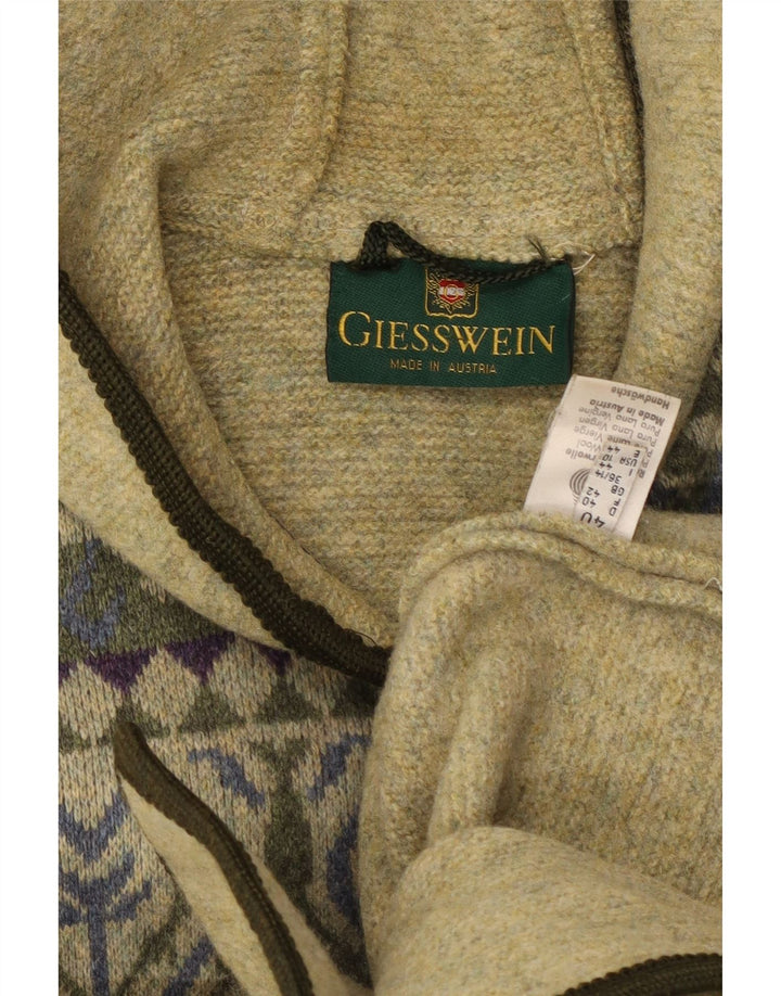 GIESSWEIN Damen-Strickjacke mit Kapuze, UK 14, Größe L, Grün, Fair Isle