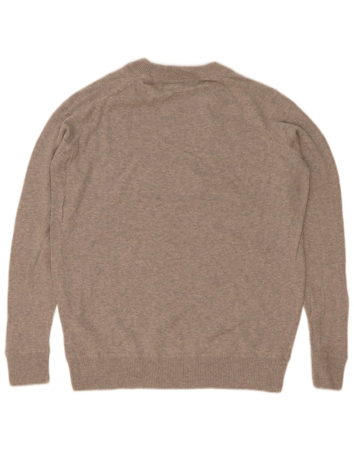 Marks & Spencer Herren-Pullover mit Rundhalsausschnitt, XS, graue Baumwolle