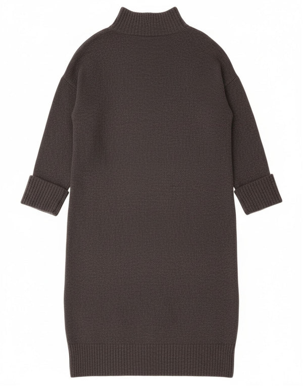 MINT VELVET Langärmliges, übergroßes Pulloverkleid für Damen, UK 14, Mittelgrau