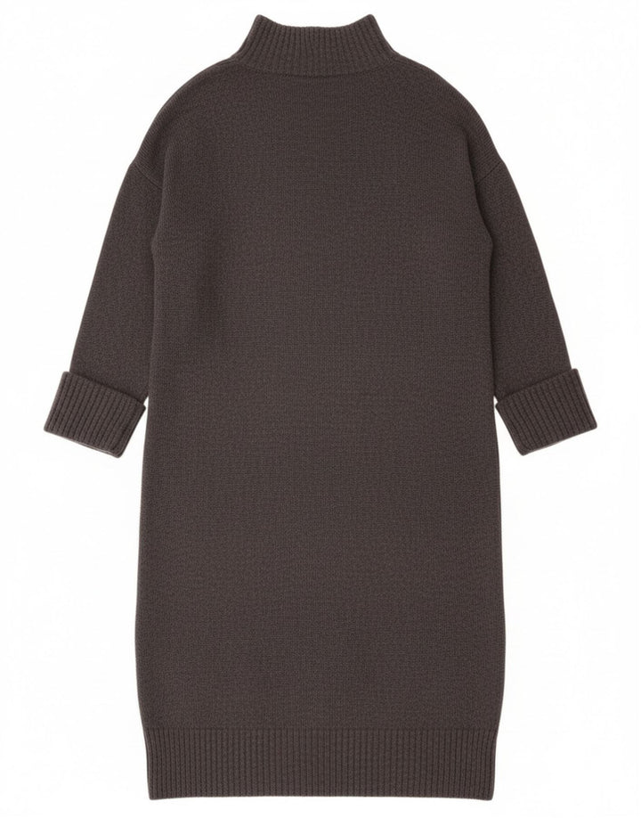 MINT VELVET Langärmliges, übergroßes Pulloverkleid für Damen, UK 14, Mittelgrau