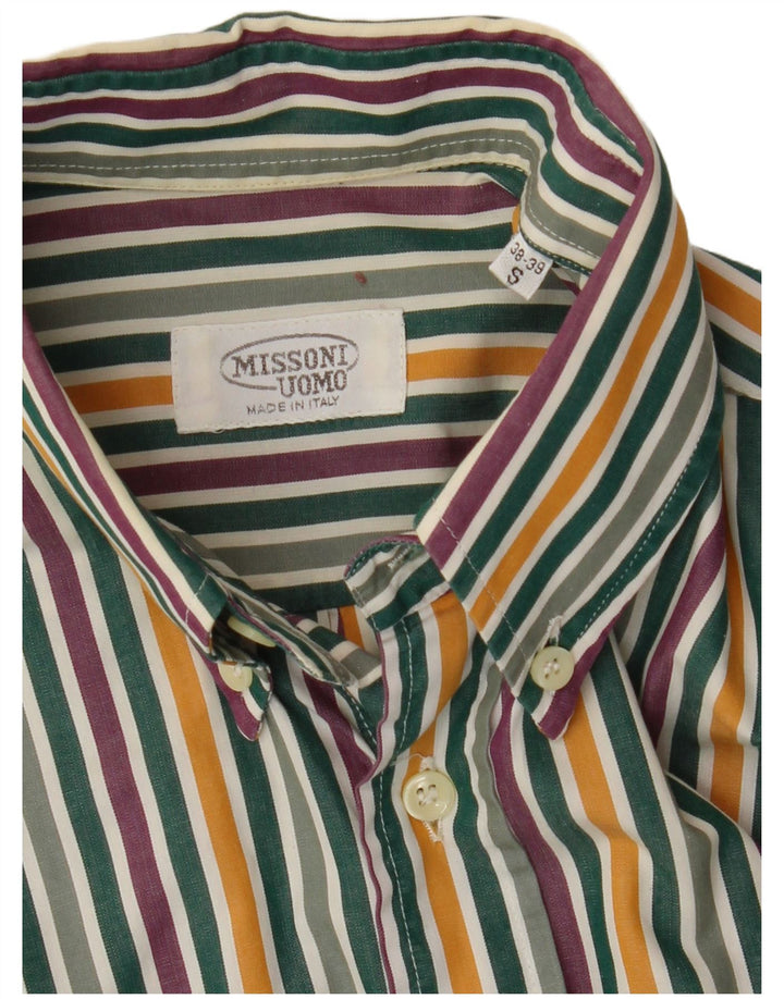 MISSONI Herren-Kurzarmhemd, Größe 38/39, klein, mehrfarbig gestreift