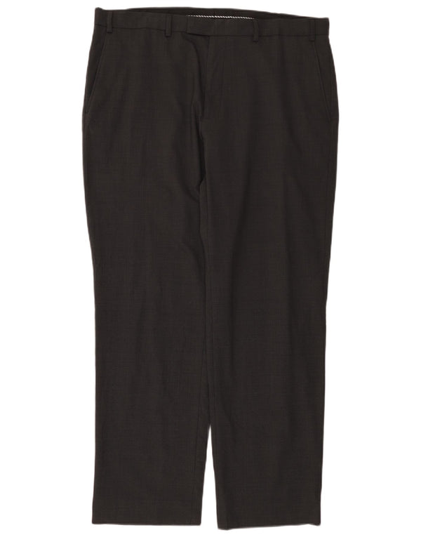 Gerade Herren-Anzughose von Marks & Spencer, W38, L31, graue Wolle