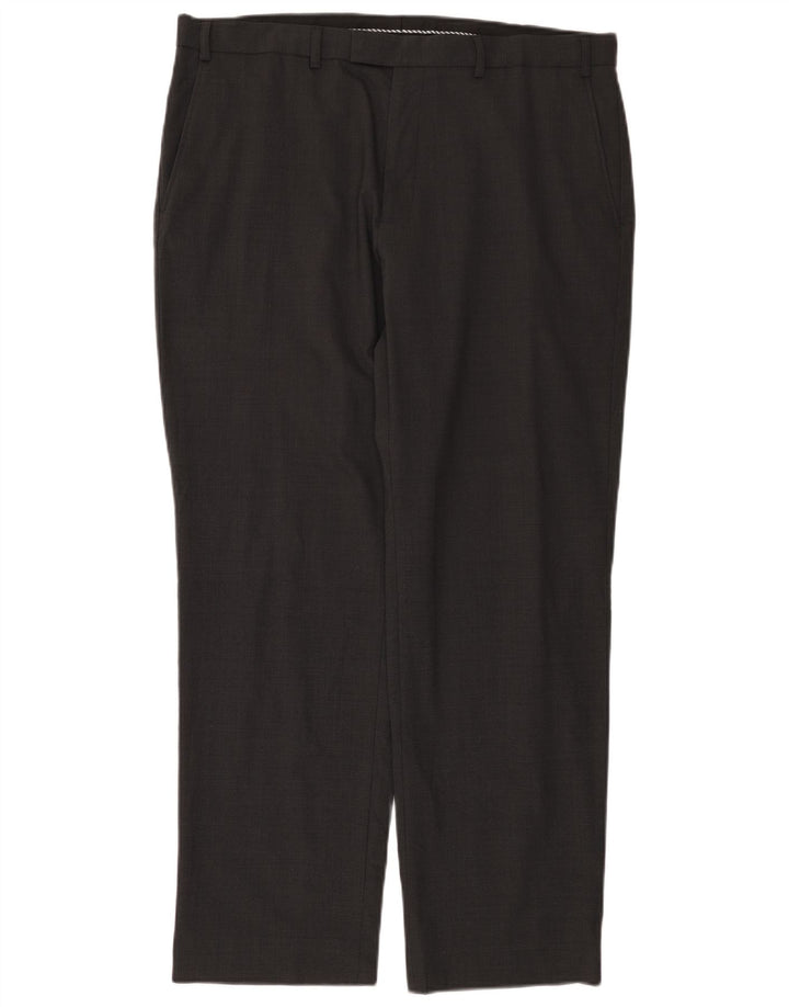 Gerade Herren-Anzughose von Marks & Spencer, W38, L31, graue Wolle